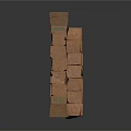 Building Brick Structures In Different Shapes With Brown Textured Stone Walls