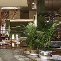 Modern Clothing Store Interior With Display Racks Mannequins And Green Plants
