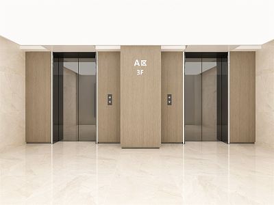 modern elevator hall public space elevator hall office elevator hall company elevator hall shopping mall elevator hall elevator door elevator button 3d model