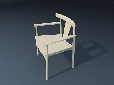 Modern White Dining Chair Featuring Cross Back Design And Armrests For Home 3d model