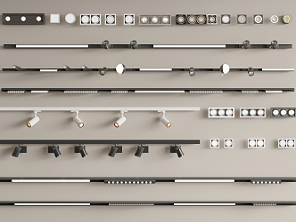 Modern spotlight downlight rail light 3d model