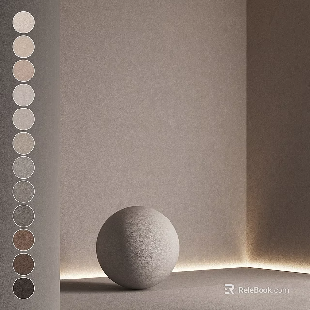 Neutral Toned Textured Component With Color Swatches And Soft Wall Lighting 3d model 