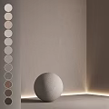 Neutral Toned Textured Component With Color Swatches And Soft Wall Lighting