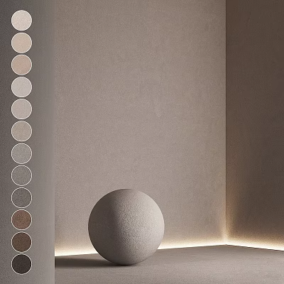 Neutral Toned Textured Component With Color Swatches And Soft Wall Lighting 3d model