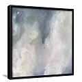 Four Abstract Framed Paintings Artwork On White Wall With Decorative Paneling 3d model