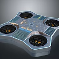 Advanced Spacecraft Landing Platform With Thrusters Solar Panels And Control Panel 3d model