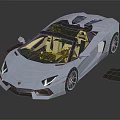 Silver Luxury Convertible Sports Car With Open Top And Beige Seats