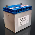 Blue And White Battery With Recycling Symbol And PD Label