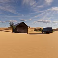 Modern desert small oasis 3d model