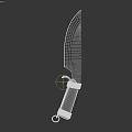 Vintage Weapon Knife With Silver Blade Engraved VALHALLA Wooden Handle Metal Wrapped And Ring