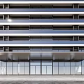 Modern High Rise Residential Building Architectural Design With Green Landscape And Trees
