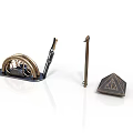 Modern Sculpture Carving Art With Metal Geometric Shapes And Decorative Details