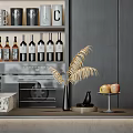 Dark Modern Kitchen Interior With Marble Island Wine Rack Dark Cabinets And Bar Stools