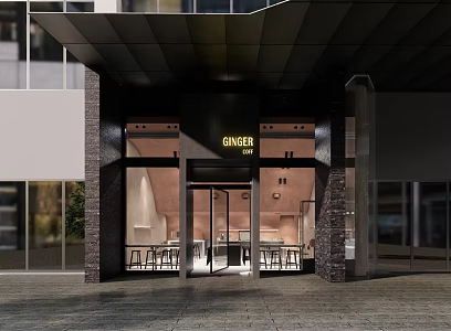 Modern coffee shop 3d model