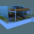 Industrial Equipment Facility With Building Structure Large Mechanical Components And Fencing