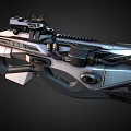 3D Rendered Futuristic Weapon With Mechanical Structure Scope Metallic Texture And Detailed Design