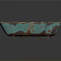 Vintage Rustic Teal Bathtubs With Rusted Edges And Metal Legs