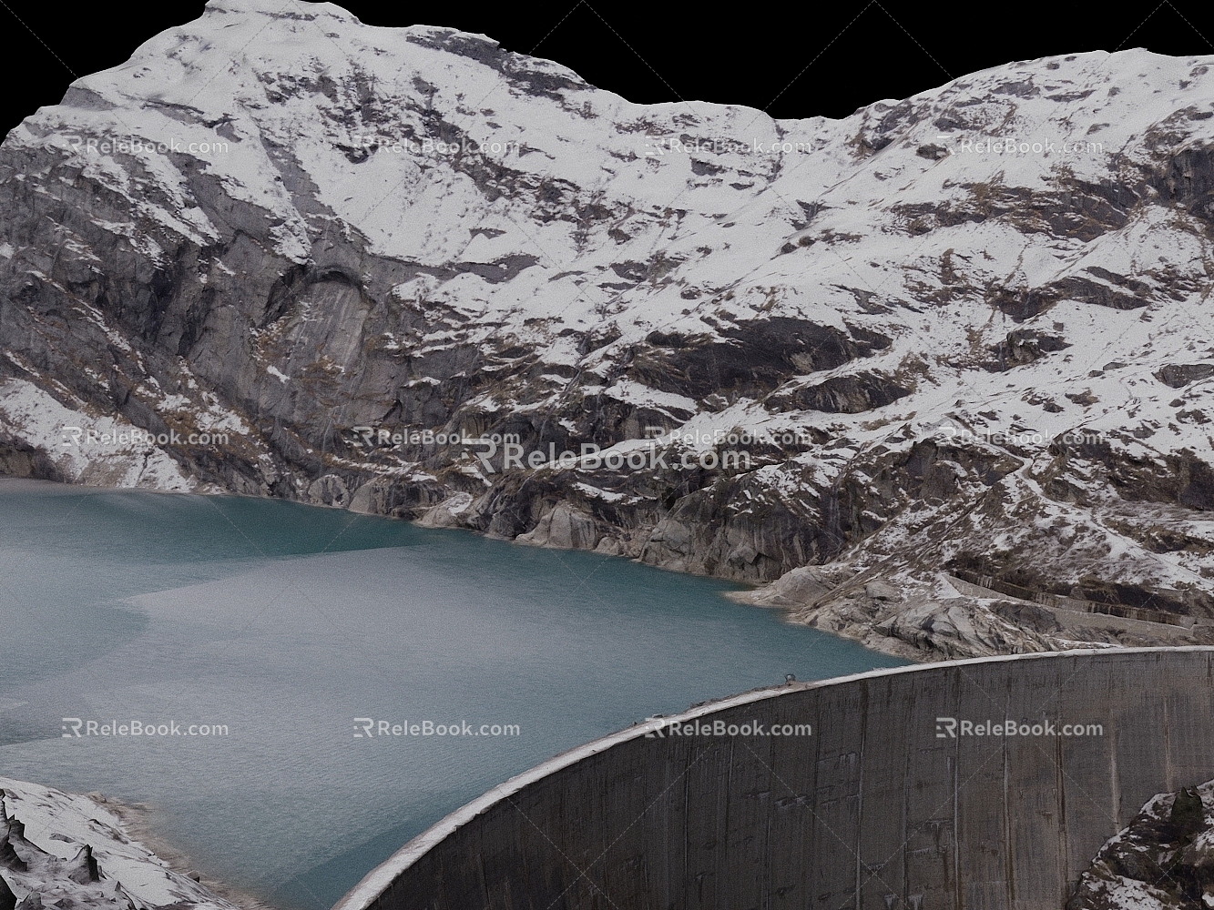 Reservoir Dam Shibi Mountain 3d model