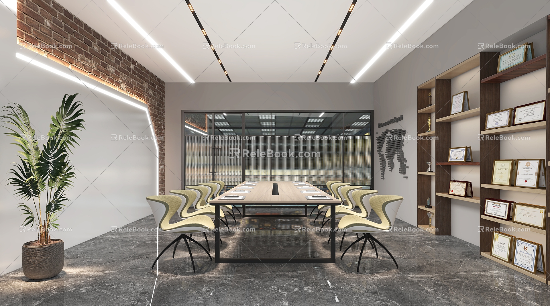 Industrial LOFT Meeting Room Office Space 3d model