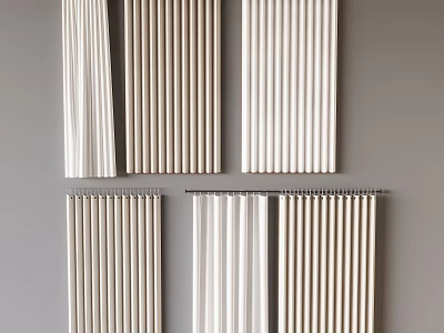 Various Types Of Window Blinds In Different Styles For Home Decor 3d model