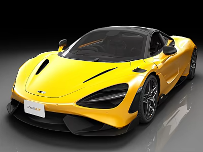 Yellow McLaren Sports Car With Sleek Design Black Roof And Aerodynamic Body 3d model