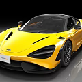 Yellow McLaren Sports Car With Sleek Design Black Roof And Aerodynamic Body