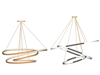 Light Luxury Chandelier Living Room Chandelier Metal Chandelier 3d model