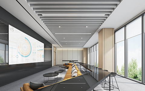 Modern Meeting Room Interactive Exchange Room 3d model