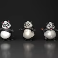 Three Adorable Reptile Plush Toys Standing On Dark Background With Reflections