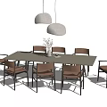 Quiet Dining Table and Chair Combination Dining Table and Chair 3d model