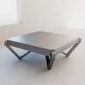 Modern Metal Coffee Table With Square Top And Geometric Legs 3d model