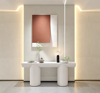 Modern End View Table Entrance Cabinet 3d model