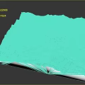 3D Natural Landscape Model With Snow Capped Mountain Range Glaciers And Valleys