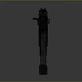 Modern Military Assault Rifle With Black Tactical Rail And Grip Design