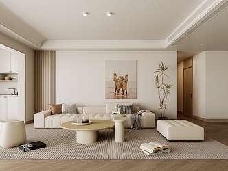 Living room sofa coffee table carpet 3d model