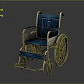 Sturdy Blue Wheelchair With Metal Frame Comfortable Seat And Large Wheels