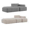 Cream wind module sofa three-seat sofa double sofa multi-person sofa module sofa 3d model