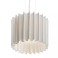 Modern White Pleated Linen Fabric Chandelier With Elegant Minimalist Design And Soft Light
