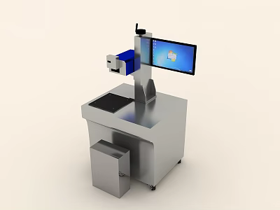 Industrial Laser Marking Equipment With Digital Display Screen Precision Worktable And Automated Control 3d model