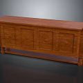 Rustic Solid Wood Storage Cabinet With Carved Panel Doors For Living Room Furniture
