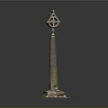 Intricate Stone Sculpture Carving With Ornate Top Design And Green Base