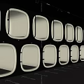 Modern Rest Pods With Warm Interior Lighting Arranged In Row Layout