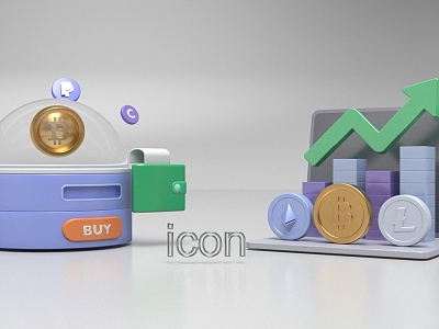 Icon financial icon cartoon money currency element small icon pattern product technology ornaments 3d model