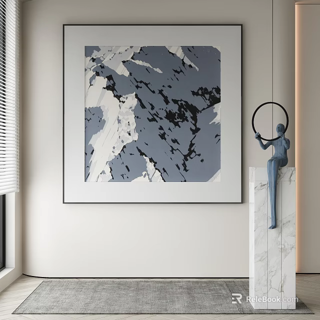Abstract Painting As Modern Interior Wall Art Decor 3d model