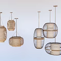 Modern Natural Pendant Lights with Various Wicker and Metal Mesh Design Styles
