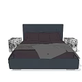 Stylish Double Bed With Dark Headboard And Crystal Nightstands On Both Sides