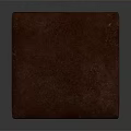 Brown Leather Square Ottoman With Stitching Detail And Wooden Legs