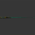 3D Rendered Teal Fantasy Sword With Golden Dragon Like Hilt Decorations