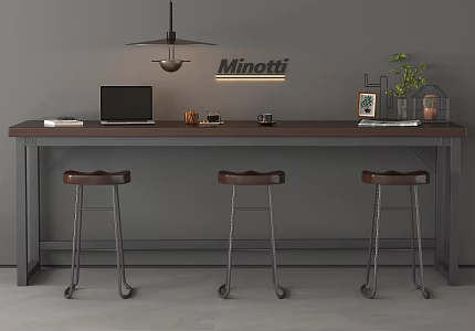 Modern Bar Chair Bar Chair Combination Single Chair High Chair Bar Chair 3d model