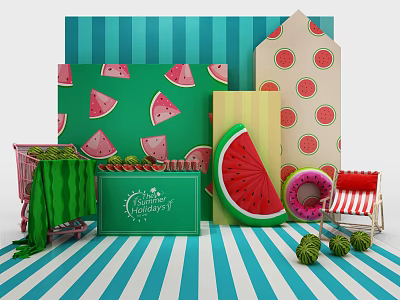 Modern Meichen Watermelon Meichen 3d model